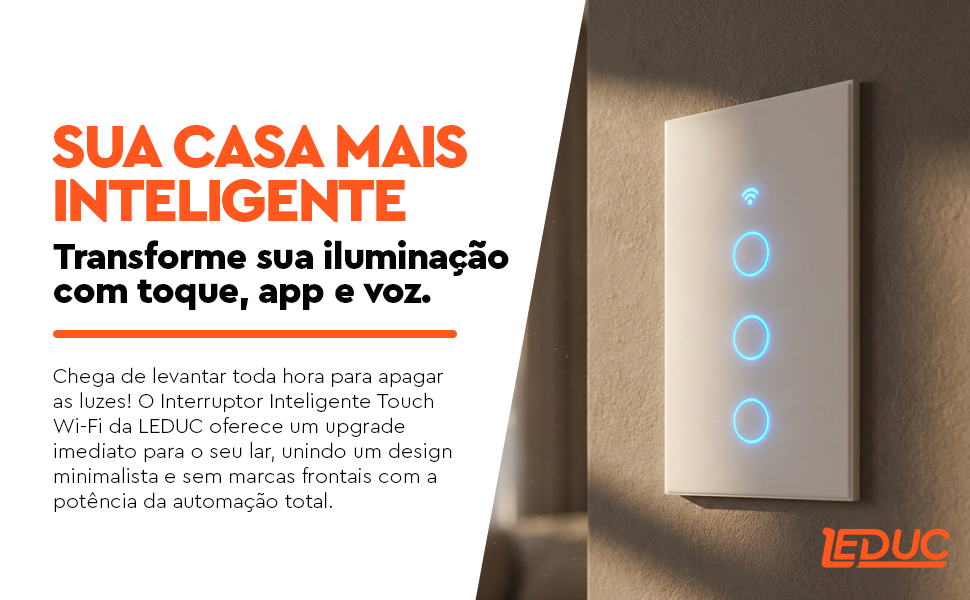 Interruptor Inteligente Wi-Fi 3 Teclas Touch — Sua casa mais inteligente