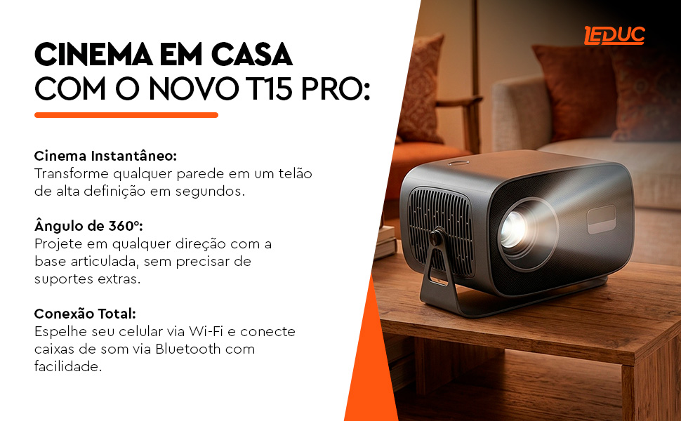 Projetor Inteligente T15 Pro — diferencial 1